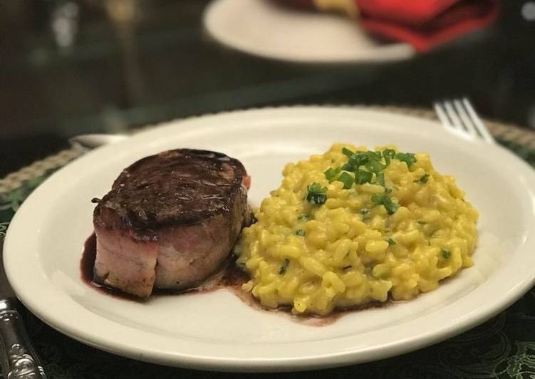 Risoto de cardamomo com medalhão de filé mignon - Tudogosreceitas