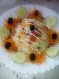 صورة لوصفة سلطة الارز ماسيدوان بالخضار🥙🍚💖