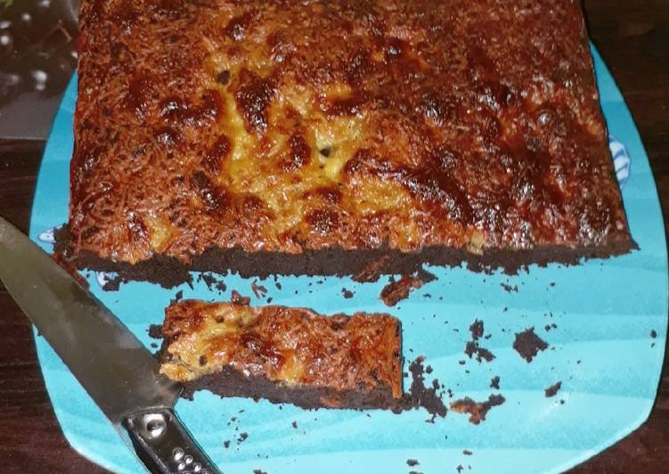 Cara Buat Brownies Panggang Coklat Keju (Quick Melt) ekonomis untuk jualan