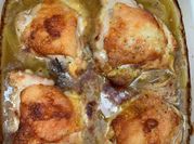 Una foto de pollo al horno