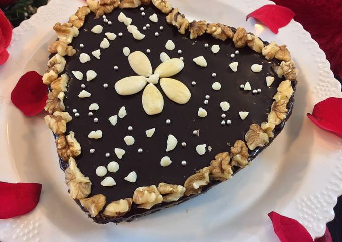 Recipe of Super Quick Walnuts Biscuit chocolate no bake cake