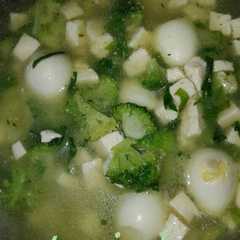 A picture of Sop telur puyuh tahu dan brokoli mpasi 1y+.