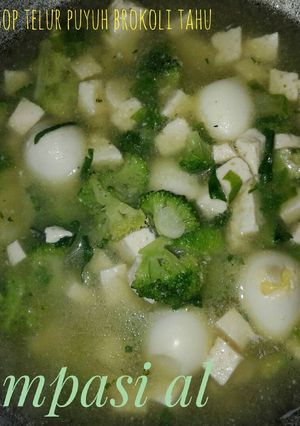 Foto resep Sop telur puyuh tahu dan brokoli mpasi 1y+