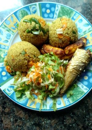 A picture of Stir fried couscous.