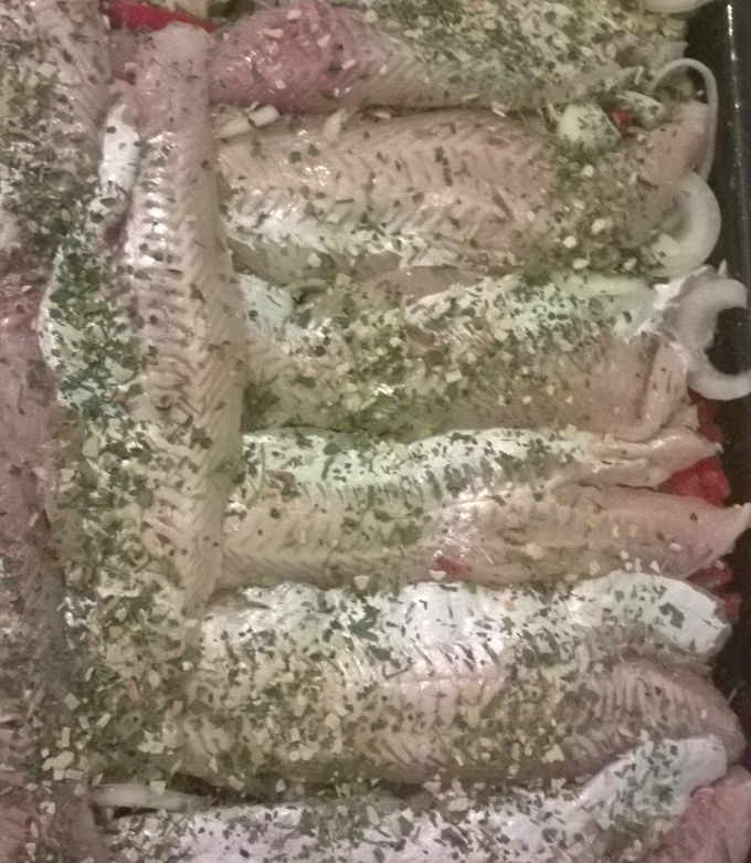 Una foto de Pescado al horno con Verduras