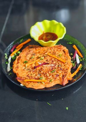 A picture of Veggie's Salad Chilla (healthy weight loss).