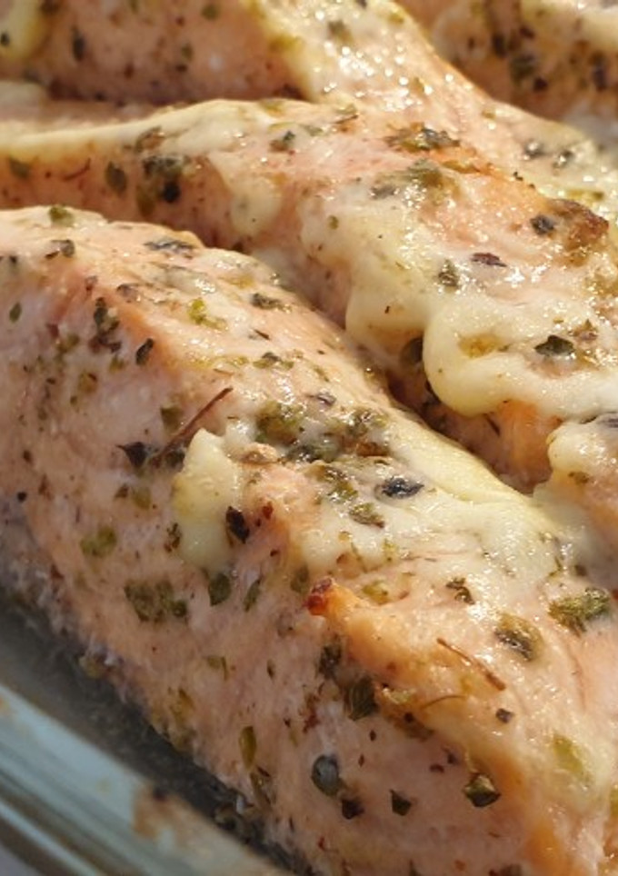Una foto de Salmón al horno con costra de ligeresa
