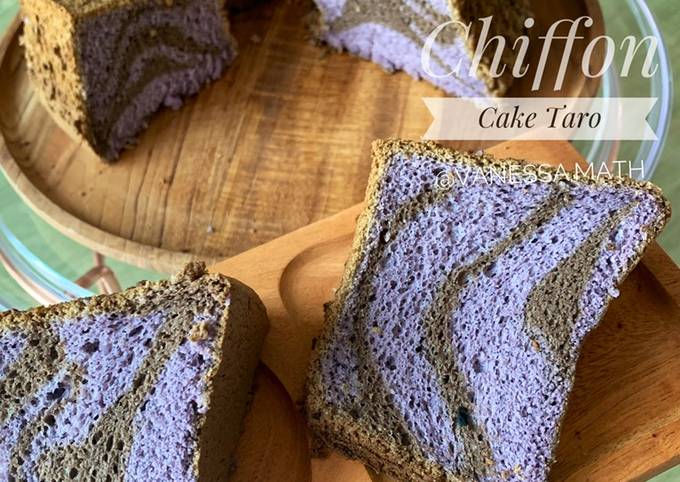 Chiffon Cake Taro Zebra