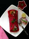 Chana dal seekh kebab in beet wrap