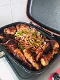 Grilled chicken thighs and breasts