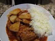 Una foto de filetes de cerdo a la pimienta