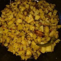 A picture of Aloo METHI fry(POTATO FENUGREEK LEAF POWDERFRY).