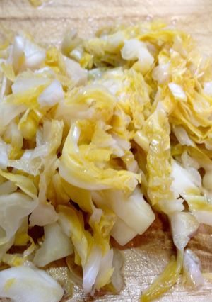 A picture of Homemade Sauerkraut (Brine method for whole, half or quartered cabbage).