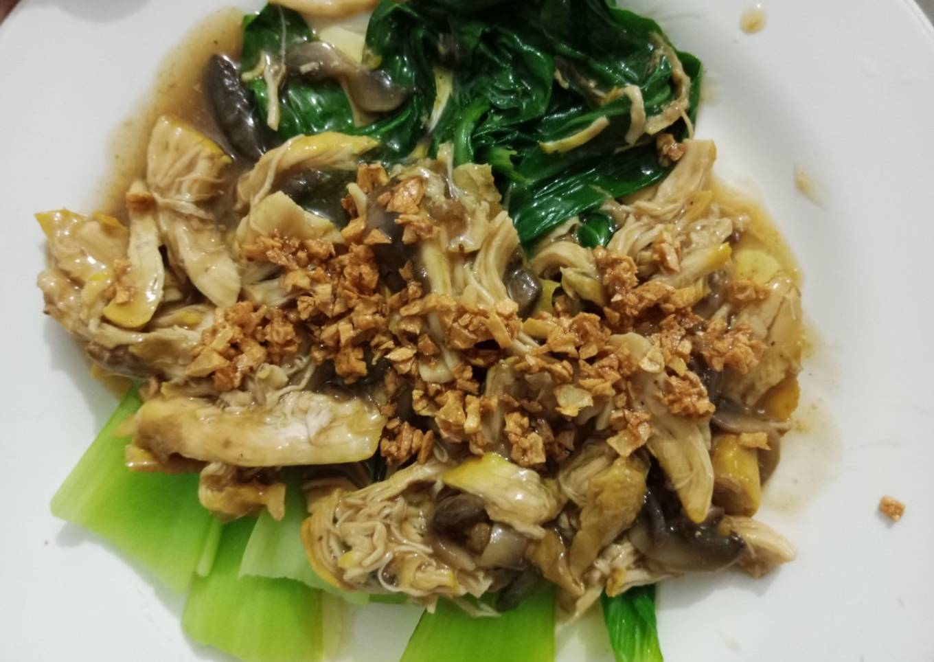 Pakcoy Ayam Jamur