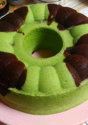 Foto resep Bolu Kukus Pandan Coklat