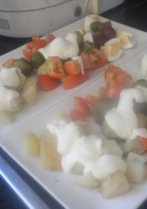 Una foto de Verduras con al i oli