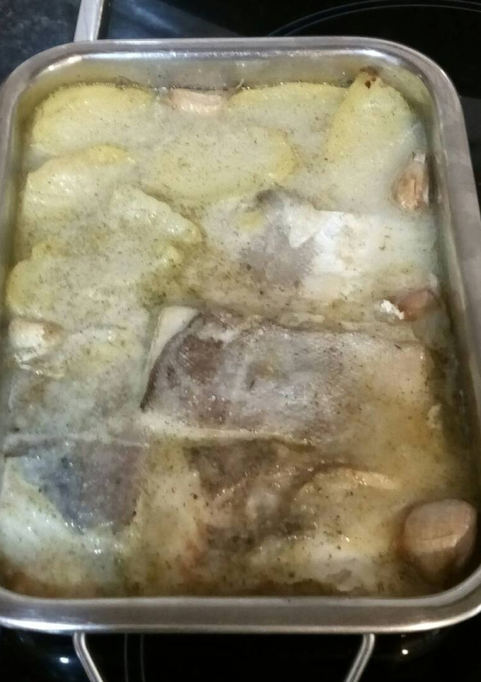 Una foto de Bacalao al cava con patatas