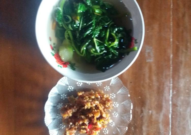 Resep: Sayur bening sambal grasak udang yang pedesnya napol Sederhana Dan Enak