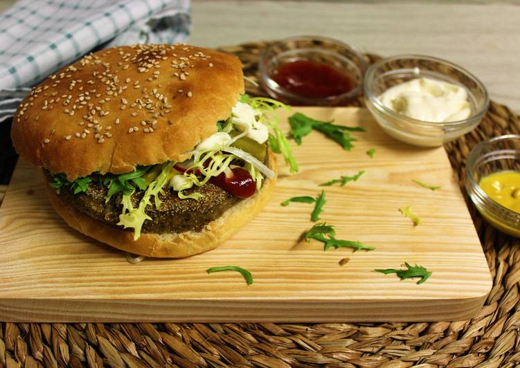 🍔Hamburguesa vegana de soja y champiñón💚💚💚