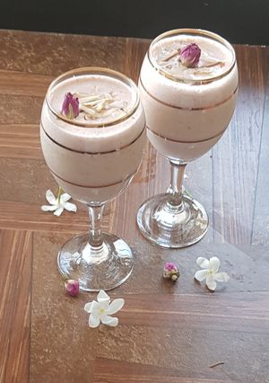 A picture of Rose Almond Lassi.