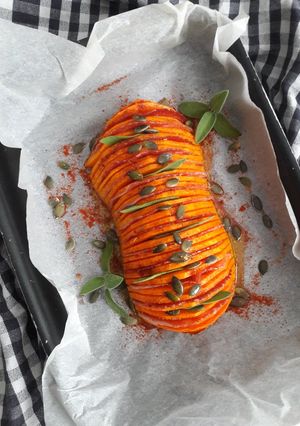 Une photo de Butternut façon Hasselback.