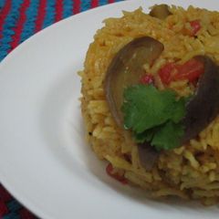 A picture of Brinjal Briyani.