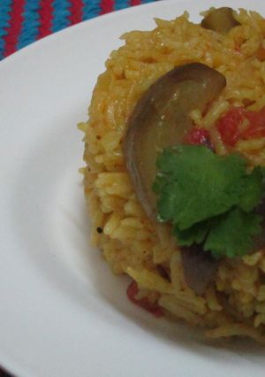 A picture of Brinjal Briyani.
