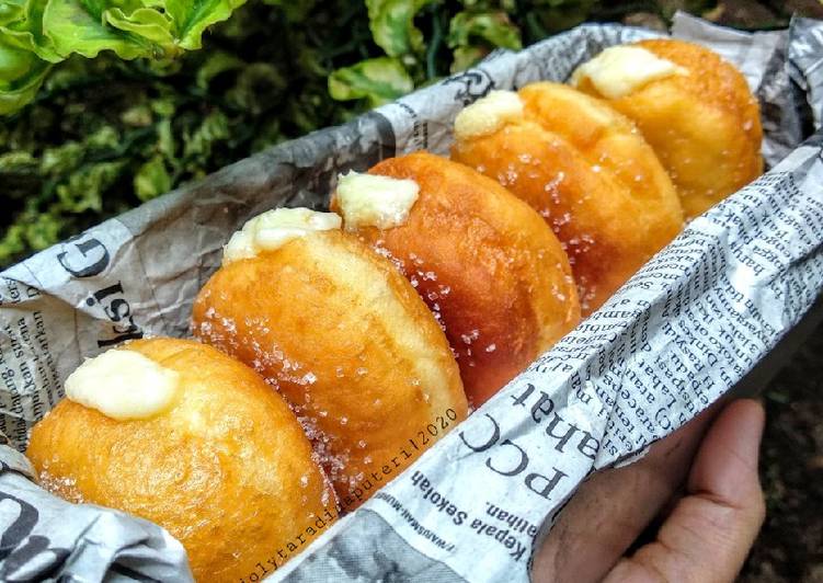 Cara Gampang mengolah Vanilla Custard Cream Filled Bomboloni Doughnuts, Lezat