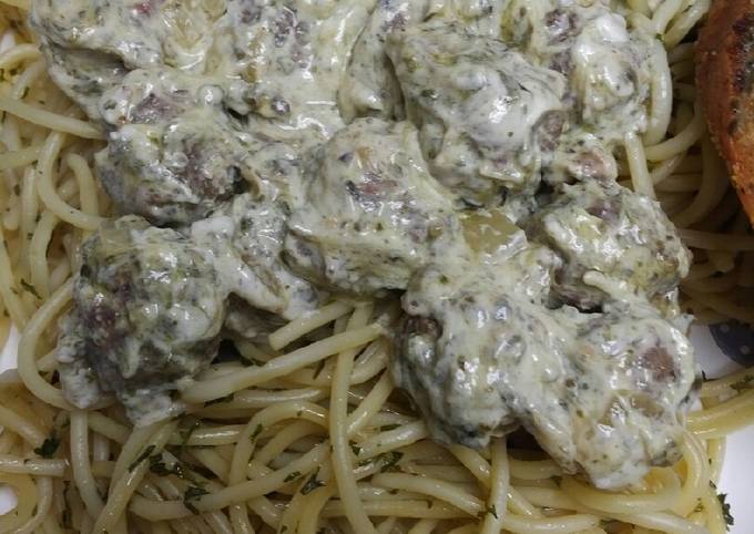 Recipe of Perfect Emerald Spaghetti and Meatballs