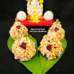 A picture of Gud Kurmura Modak - Puffed Rice Jaggery Modak.