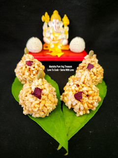 A picture of Gud Kurmura Modak - Puffed Rice Jaggery Modak.