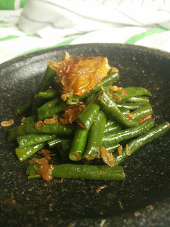 A picture of Long Beans Stir Fry with Shrimp Paste.