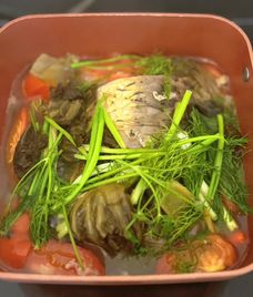 cá chép giòn om dưa