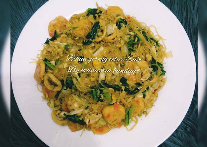 Resep: Bihun goreng telur suki Wajib Dicoba