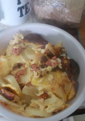 Rakott krumpli lecsókolbásszal recept fotója