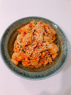 韓式辣醬拌蝦仁 的食譜成品照片