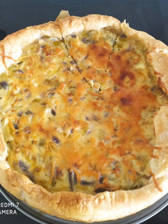 Una foto de Quiche de puerro y queso,