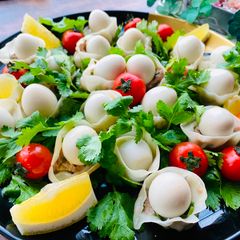 A picture of Easter Gyoza Dumplings.
