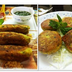 A picture of Coconut dry fruits and Paneer stuffed raw Jack fruit kebab.