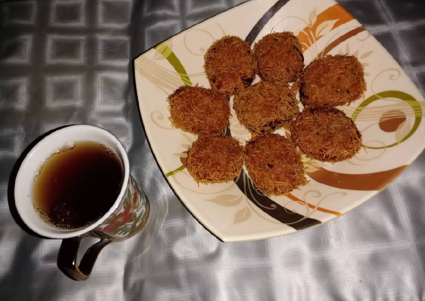 Russian kabab with cinnamon tea