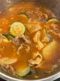 Upgraded Doenjangjjigae 된장찌개 with Beef, Zucchini, Potato, Cabbage