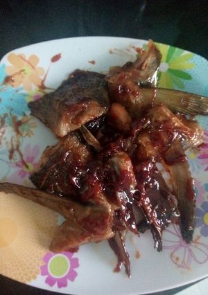 Hình của món Cá hồi sốt tắc xí muội.