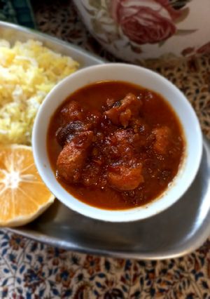 عکسی از دستور خورشت مرغ افشاری