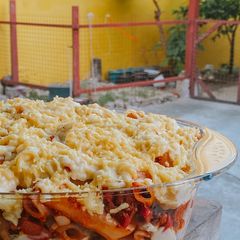 A picture of Cheesy Baked Mac with Bechamel Sauce.