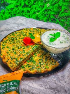 صورة لوصفة عجة البيض والسبانخ بالفرن بطريقة صحية 🌱🌱