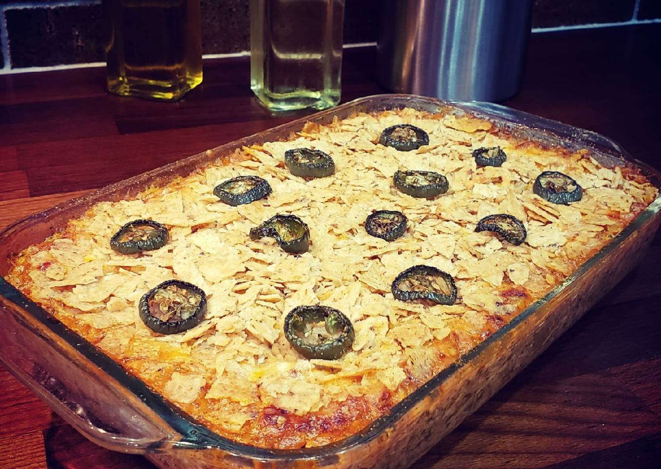 Nancy's (wicked spicy, easy peasy) Chicken Verde Bake