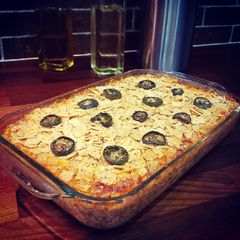 A picture of Nancy's (wicked spicy, easy peasy) Chicken Verde Bake.
