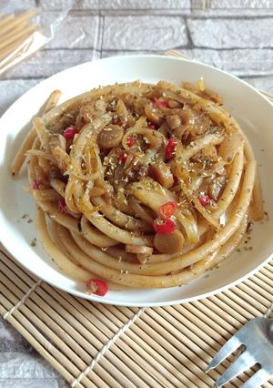 Foto resep Pasta Makaroni Sosis Bunga Telang