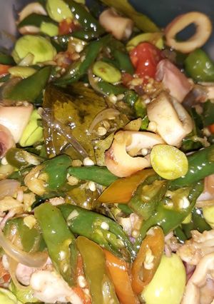 Foto resep Cumi asin pete pedas