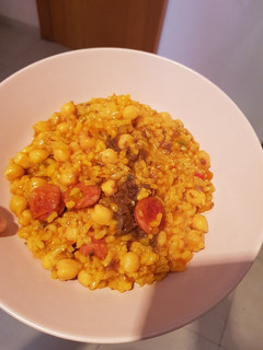 Una foto de Arroz con garbanzos